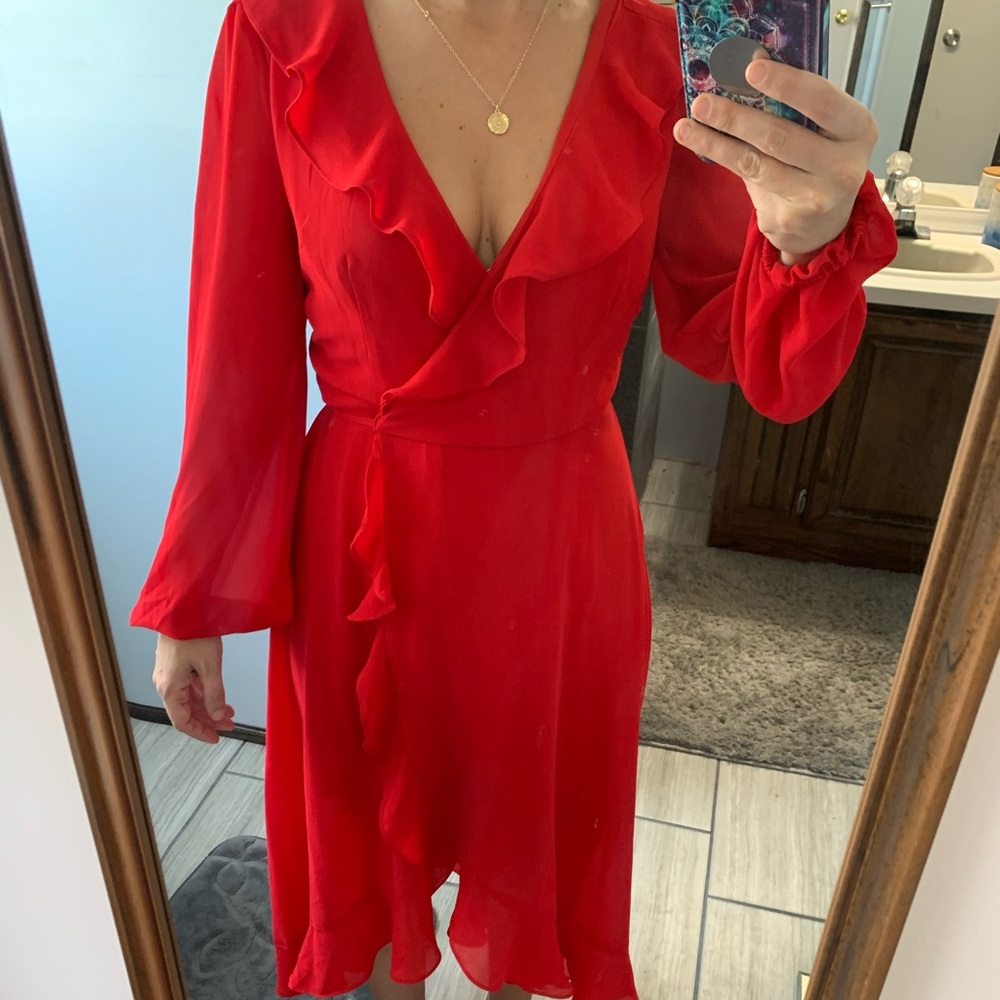 Wrapped red dress